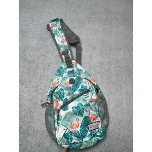 Zomake Flamingo Tropical Leaves Sling Backpack Bag Women's Crossbody